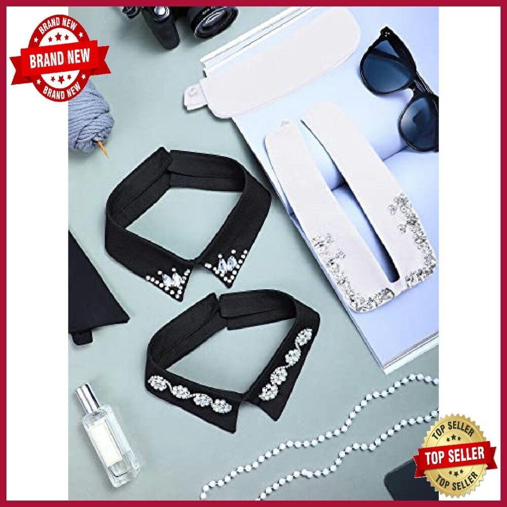 6-Piece Detachable Rhinestone Faux Collar Set for Women, One Size - Picture 5 of 8